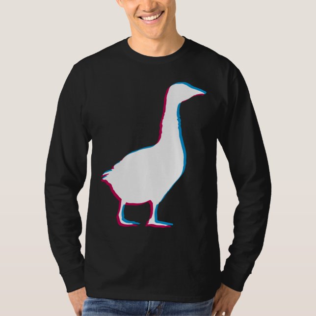 T-shirt Cool Goose Duck Silhouette Stylish Geese Bird Anim (Devant)