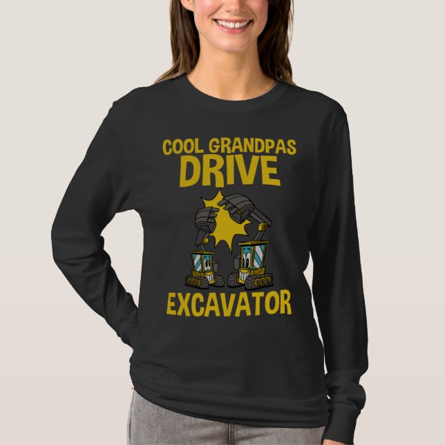 T-shirt Cool Grandpas Drive Excavator (Devant)