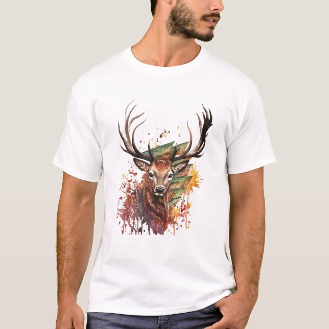 T-shirt Cool Graphic Deer Buck Chasse Chasse Chasseurs Cad (Devant)