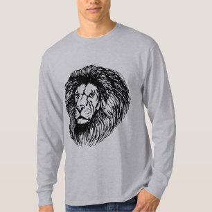 T-shirt Cool Graphic lion imprimé pour lui gris
