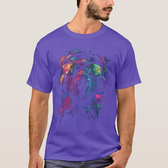 T-shirt Cool Graphic Rave Music Techno Festival Capybara (Devant)