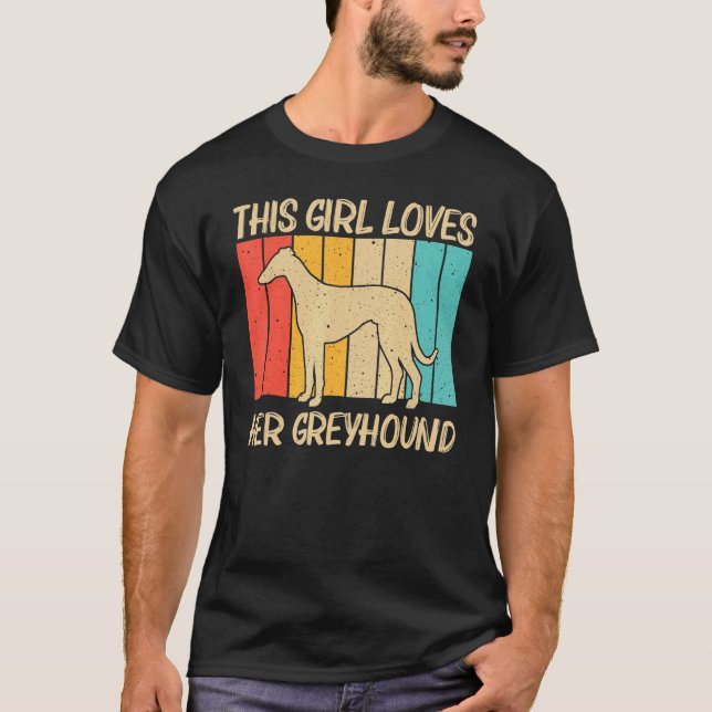 T-shirt Cool Greyhound Pour Filles Maman Sighthound Animau (Devant)