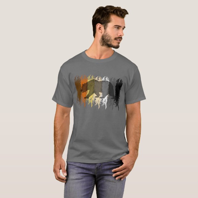 T-shirt Cool Grunge Ours Ombre Gay Oears Fierté (Devant entier)