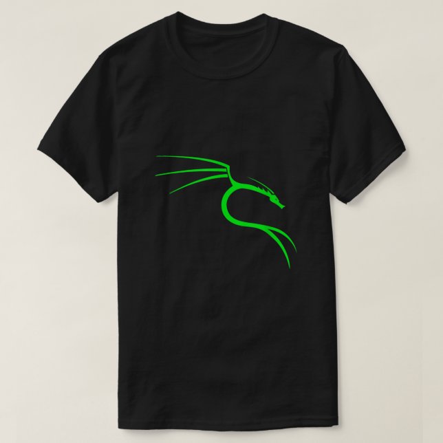 T-shirt Cool Hacker Tee - shirts Nerd Kali Linux Dragon (Design devant)