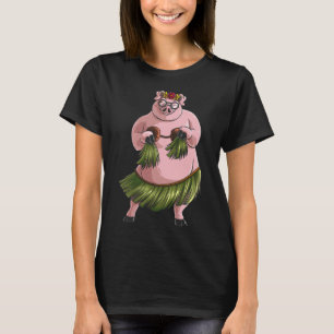 T-shirt Cool Hawaiian Luau Pig Funny Boar Lover Hula Danci