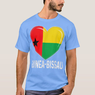 T-shirt Cool Heart GuineaBissau Flag Men Women Kid Patriot