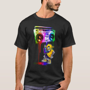 T-shirt Cool Hip hop Cute Music Skull Boombox Drôle
