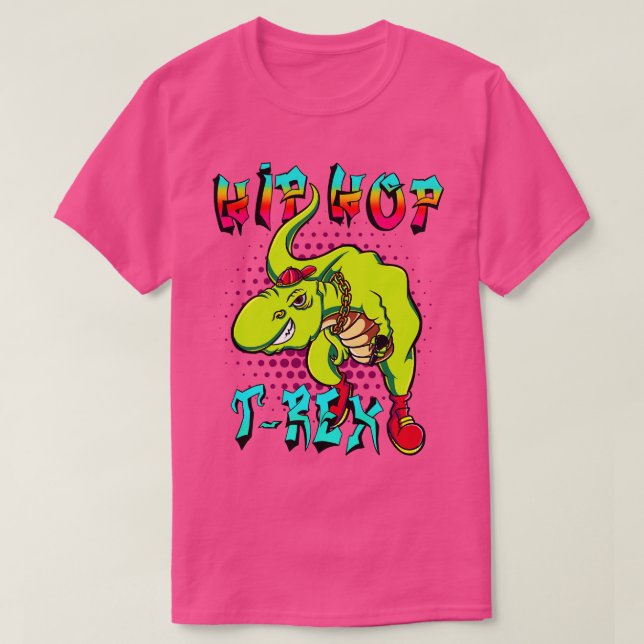 T-shirt Cool HipHop TRex Dinosaur Rap MC (Design devant)