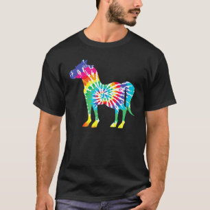 T-shirt Cool Hippie Cheval Tie Dye Équitation Équestre