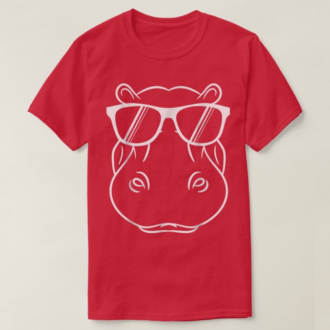 T-shirt Cool Hippo DesignCute Hippopotamus W Sunglass (Design devant)