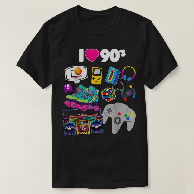 T-shirt Cool I Heart Love 90x27s (Design devant)