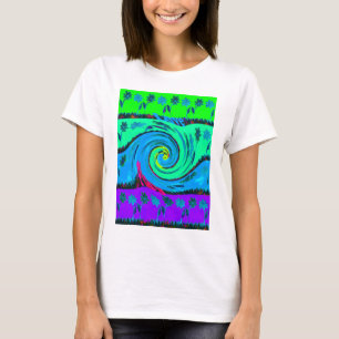 T-shirt Cool I Love Hawaii : Floral Pop Art motif Design