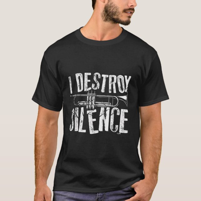 T-shirt Cool Je Détruis Silence Funny Trumpet Player Cadea (Devant)