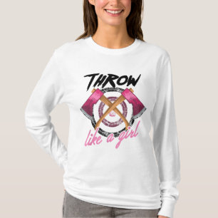 T-shirt Cool Jeter Comme Une Fille Drôle Ax Jetant Un Cade