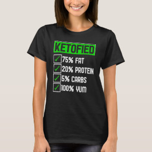 T-shirt Cool Keto Diet Ketofied Fat Protein Carbs Yum Keto