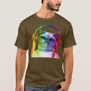 T-shirt Cool Kitty DJ Musique Electro Parties Graphiques H