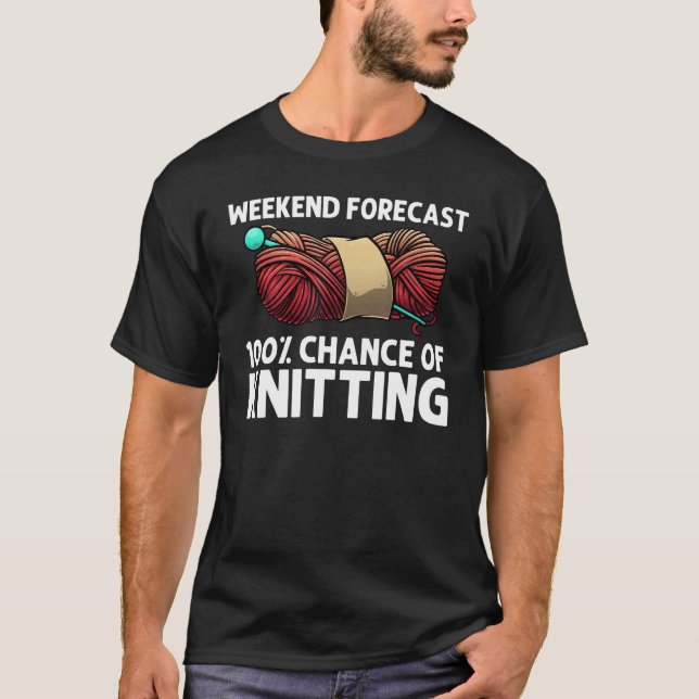 T-shirt Cool Knitting For Women Girls Crochet Yarn Knitter (Devant)