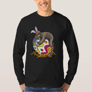 T-shirt Cool Lazy Sloth Bunny Sur Easter Sunday Egg Drôle