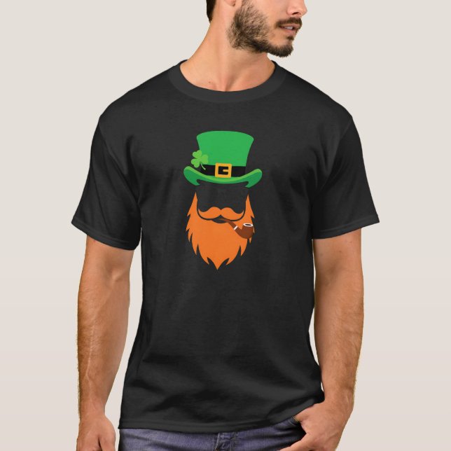 T-shirt Cool Leprechaun Beard Sunglasses Irish Art (Devant)