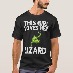 T-shirt Cool Lizard Pour Filles Enfants Gecko Green Reptil