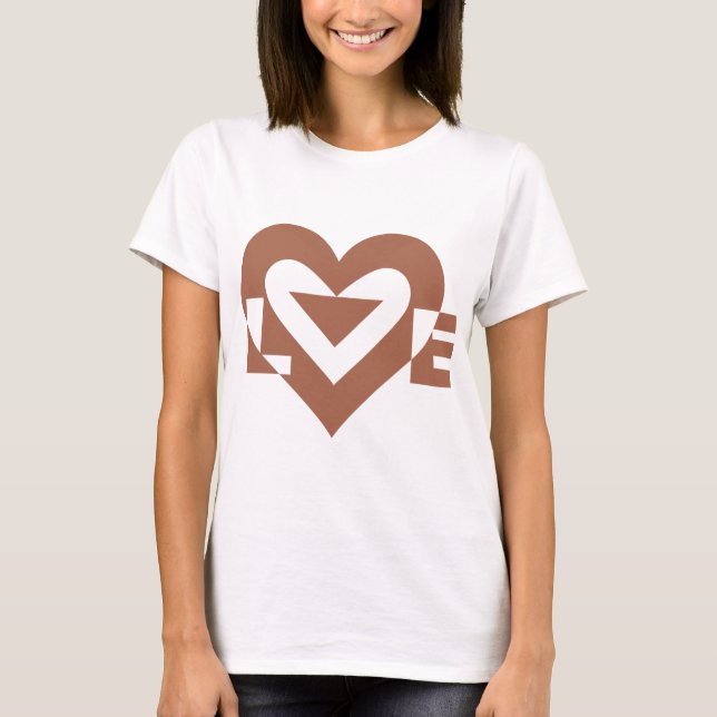 T-shirt Cool Love Graphic, Mocha Brown (Devant)