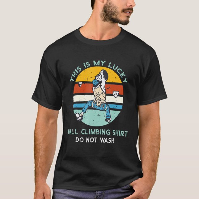 T-shirt Cool Lucky Wall Escalade Man Boy Rock Escalade (Devant)