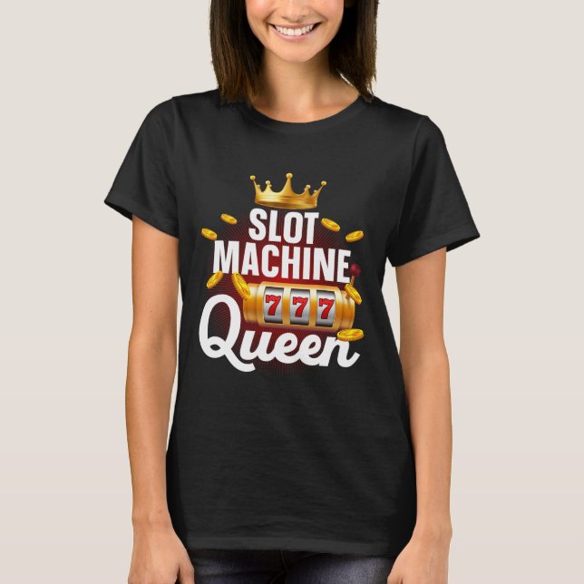 T-shirt Cool Machine à sous Queen Art Pour Femmes Girls Ca (Devant)