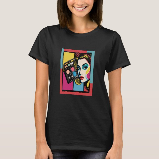 T-shirt Cool Makeup Artist Pop Makeup Kit Mom (Devant)