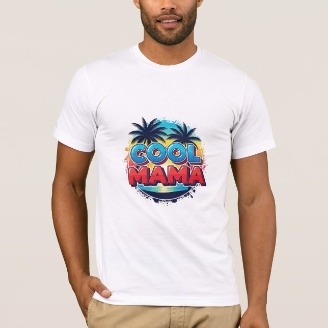 T-shirt Cool Mama Retro Beach Vibes Design (Devant)