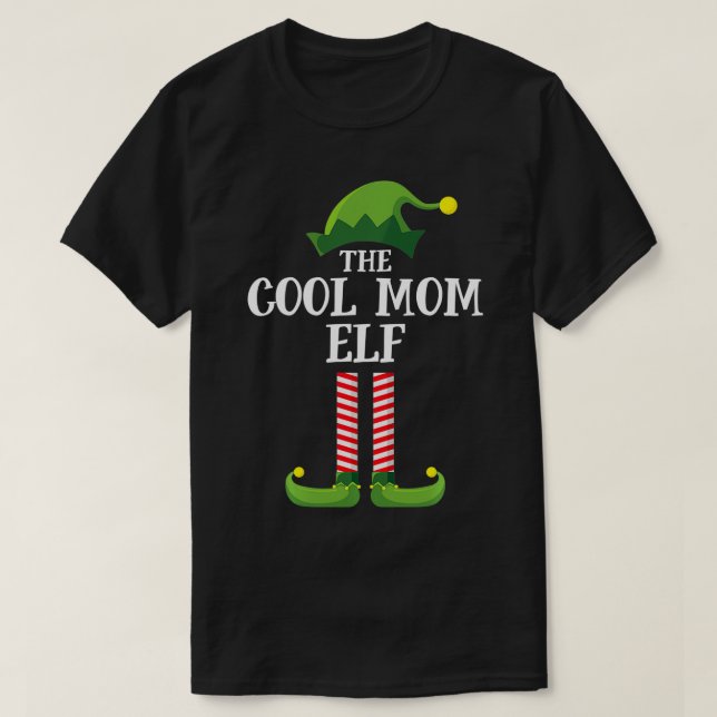 T-shirt Cool Maman Elf Correspondant Famille Groupe Noël (Design devant)