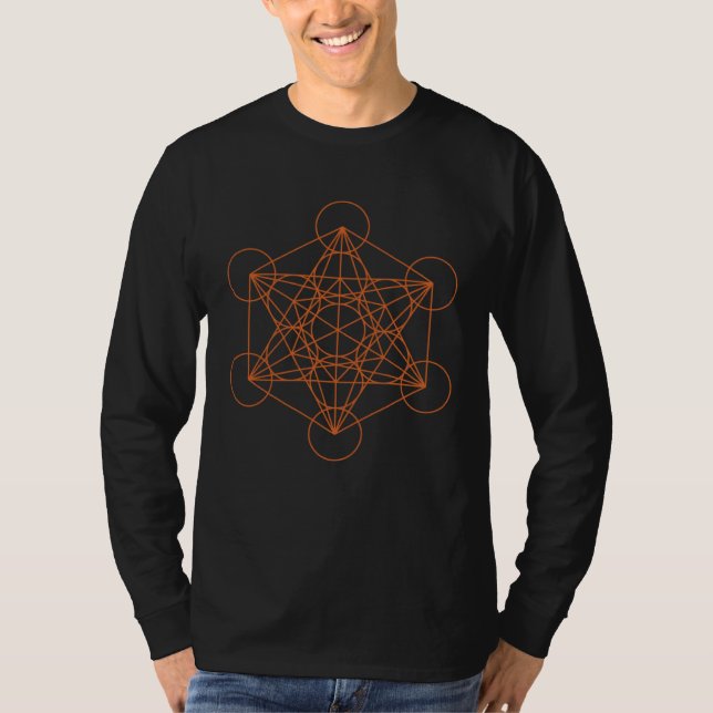 T-shirt Cool Mandala Sacred Geometry Metatrons Cube  2 (Devant)