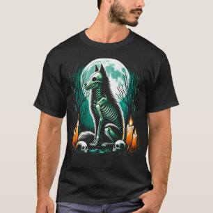 T-shirt Cool Maned Wolf Skeleton Halloween Naissance de No