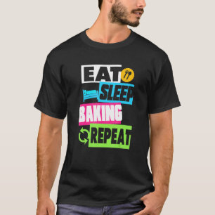T-shirt Cool Manger Sommeil Cuisson Répéter Coloré Style u