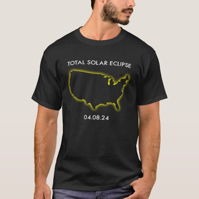 T-shirt Cool Map America spring Totality Solar Eclipse Apr (Devant)