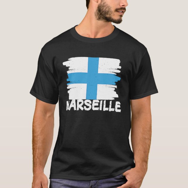 T-shirt Cool Marseille Flag (Devant)