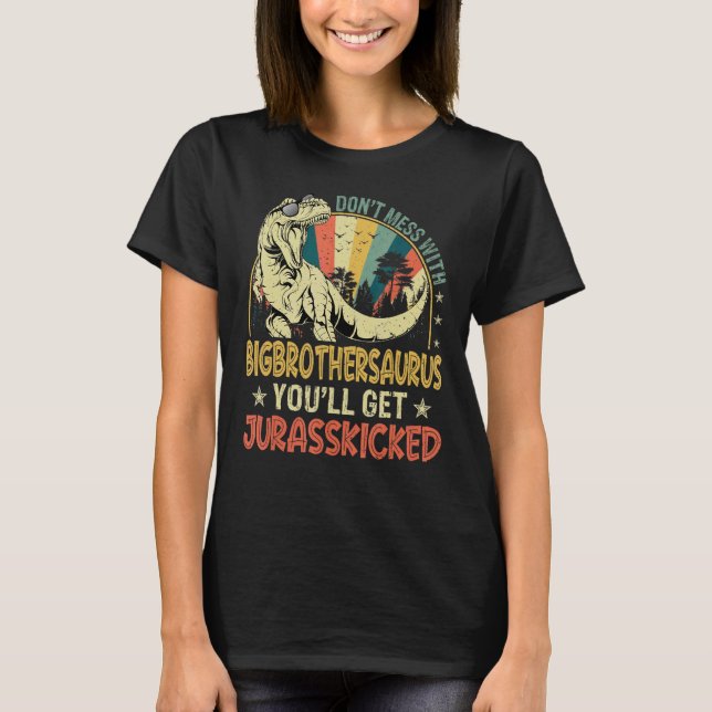 T-shirt Cool masculin Big Brothersaurus Dinosaur Rex Vinta (Devant)