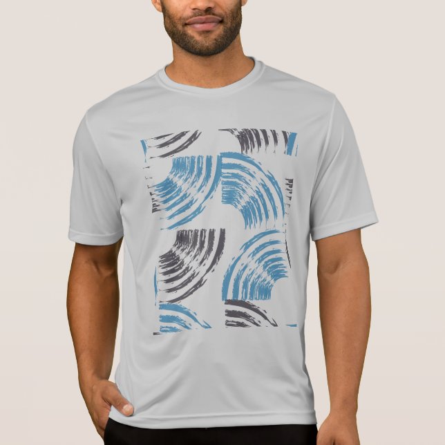 T-shirt Cool, moderne, bleu abstrait tendance (Devant)