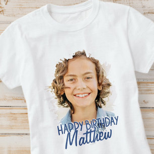 T-shirt Cool moderne Grunge Photo personnalisée Message d'