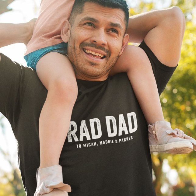 T-shirt Cool Moderne RAD PÈRE Personnalisé Noms des enfant (Créateur téléchargé)