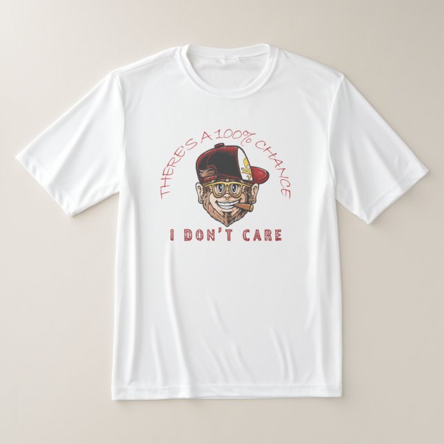 T-shirt Cool Monkey With Hat & Cigar – “100% Chance I Don’ (Poser)