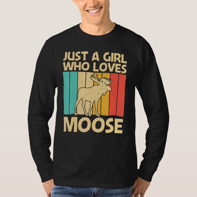T-shirt Cool Moose Pour Filles Enfants Moose Deer Bull Elk (Devant)