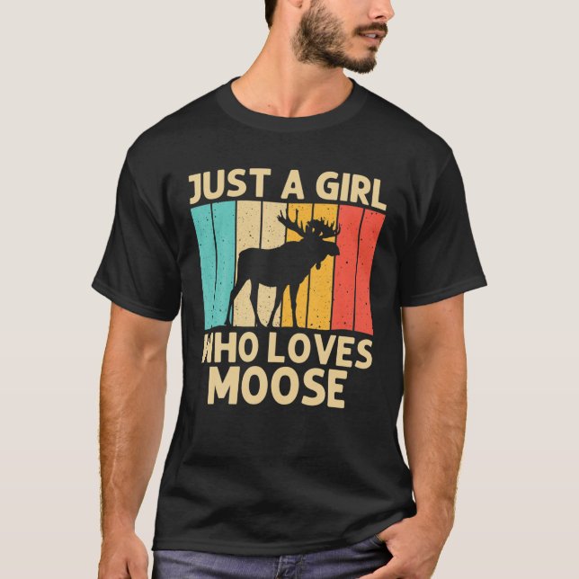 T-shirt Cool Moose Pour Filles Moose Enfant Alaska Moose E (Devant)