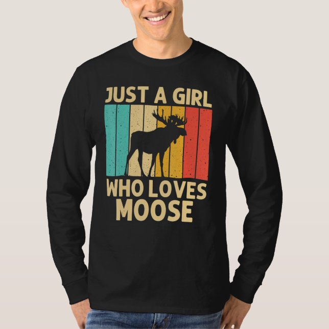 T-shirt Cool Moose Pour Filles Moose Enfant Alaska Moose E (Devant)