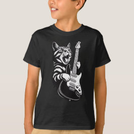 T-shirt Cool Music Love | Rock Cat Playing Electric Guitar