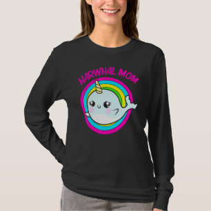 T-shirt Cool Narwhal Pour Maman Mère Rainbow Tusk Mer Unic