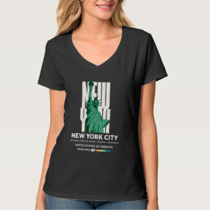 T-shirt Cool New York City avec Statue de la Liberté Illus