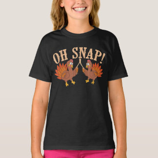 T-shirt Cool Oh Snap! Funny Turkey With Wishbone Thanksgi