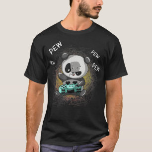 T-shirt Cool Panda Jouer Vidéo Jeu Drôle Ours Jeu