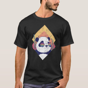 T-shirt Cool Panda Retro Panda Ours En Lunettes De Soleil