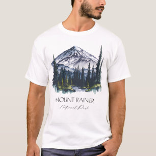 T-shirt Cool Parc national Rainier Randonnée Aquarelle